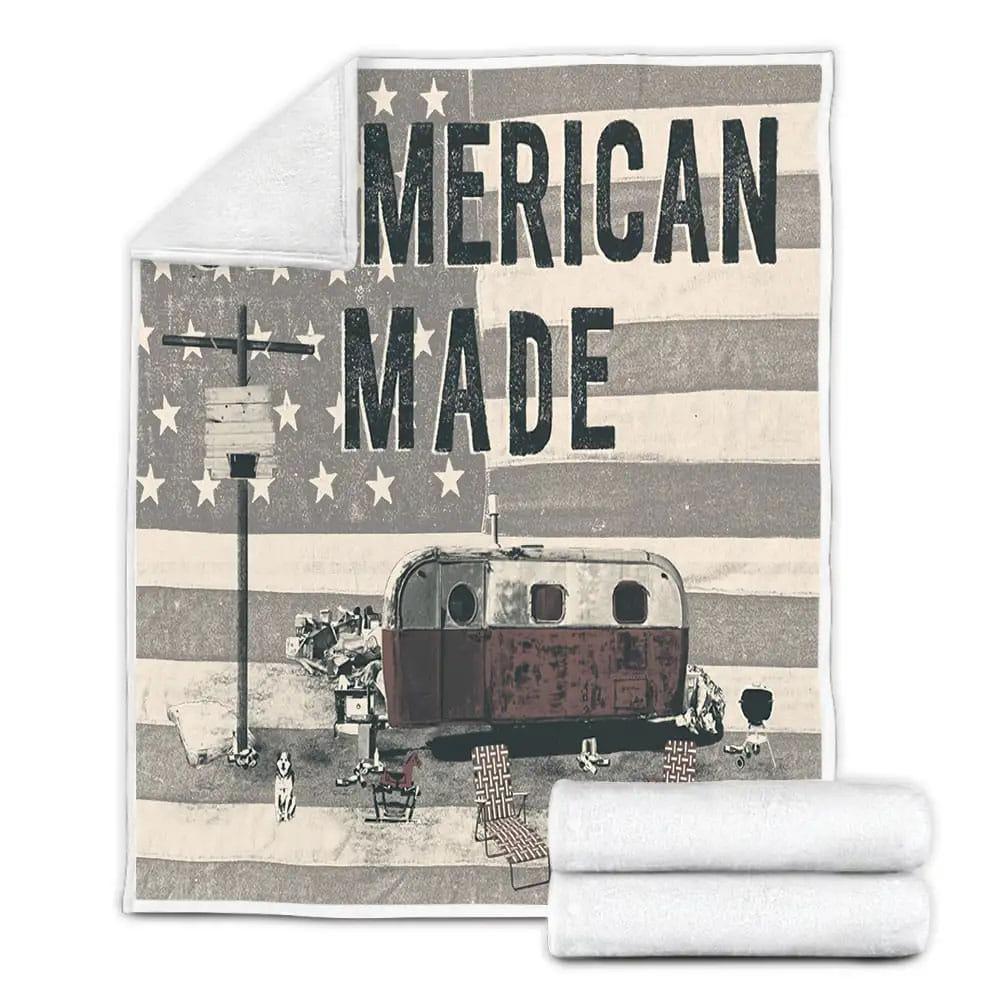 Camper Van Slumerican Made Perfect Gifts For Camping Lover Gifts Fleece Blanket Gift For Christmas Thanksgiving Halloween