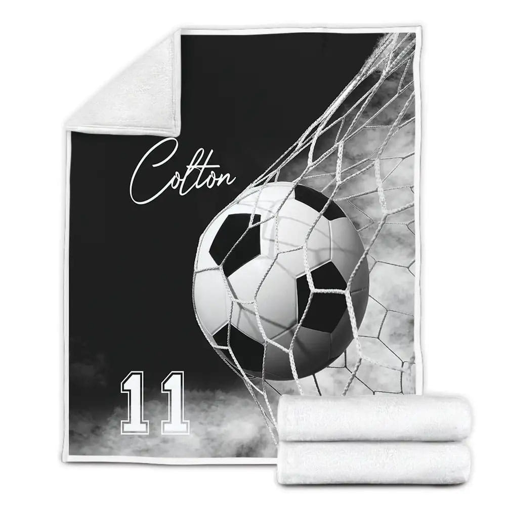 Petmytshirt Soccer Goal Black And Gray Perfect Gifts For Soccer Lover Fleece Blanket 