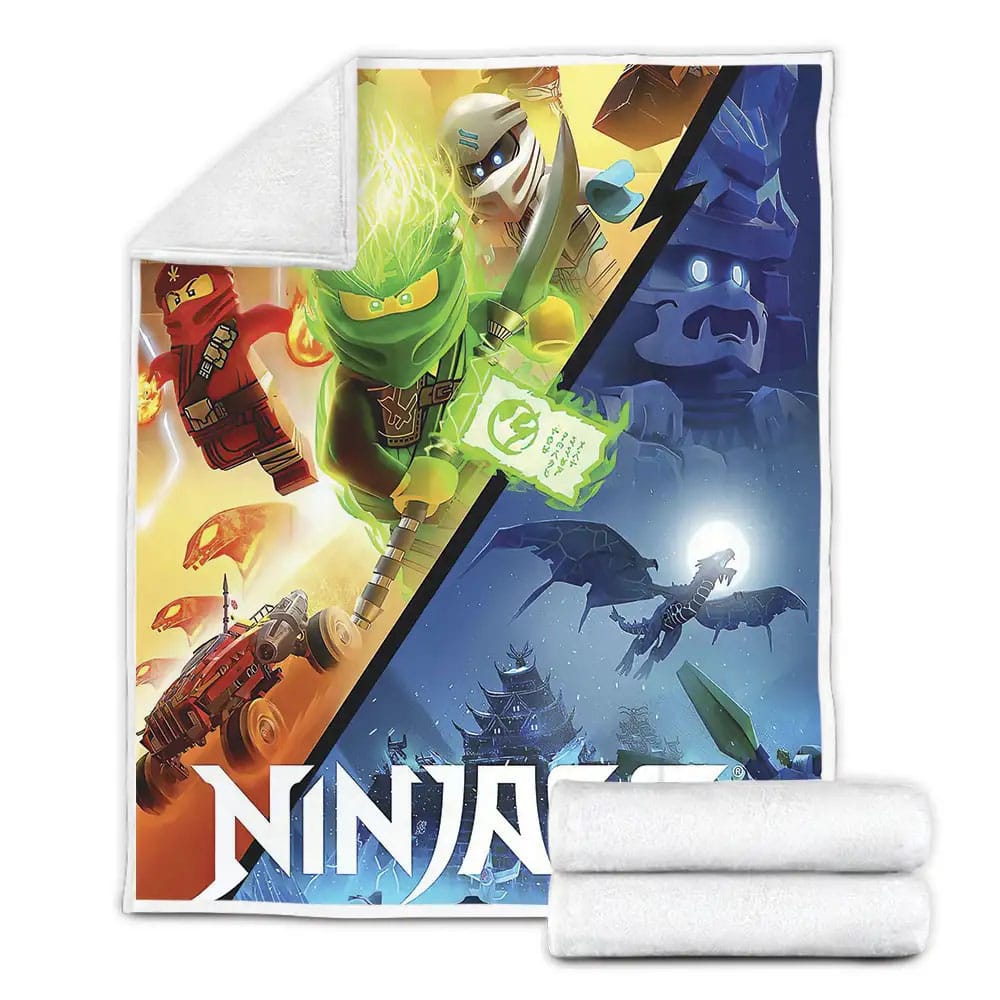 Ninjago Elemental Masters Ninja Vs The Ice Samurai Split Art Fleece Blanket 