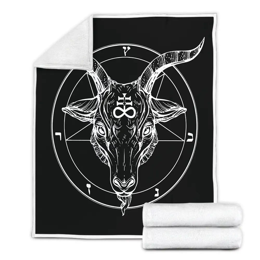 Baphomet Goat Head With Pentagram Occult Symbolism Or Satanist Symbols Fleece Blanket 