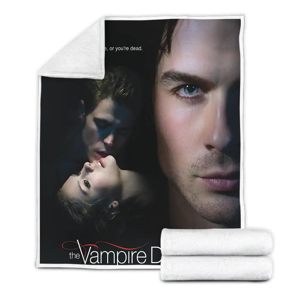 The Vampire Diaries 2009?2017 Youre Either With Me Or Youre Dead Movie Poster Fleece Blanket 