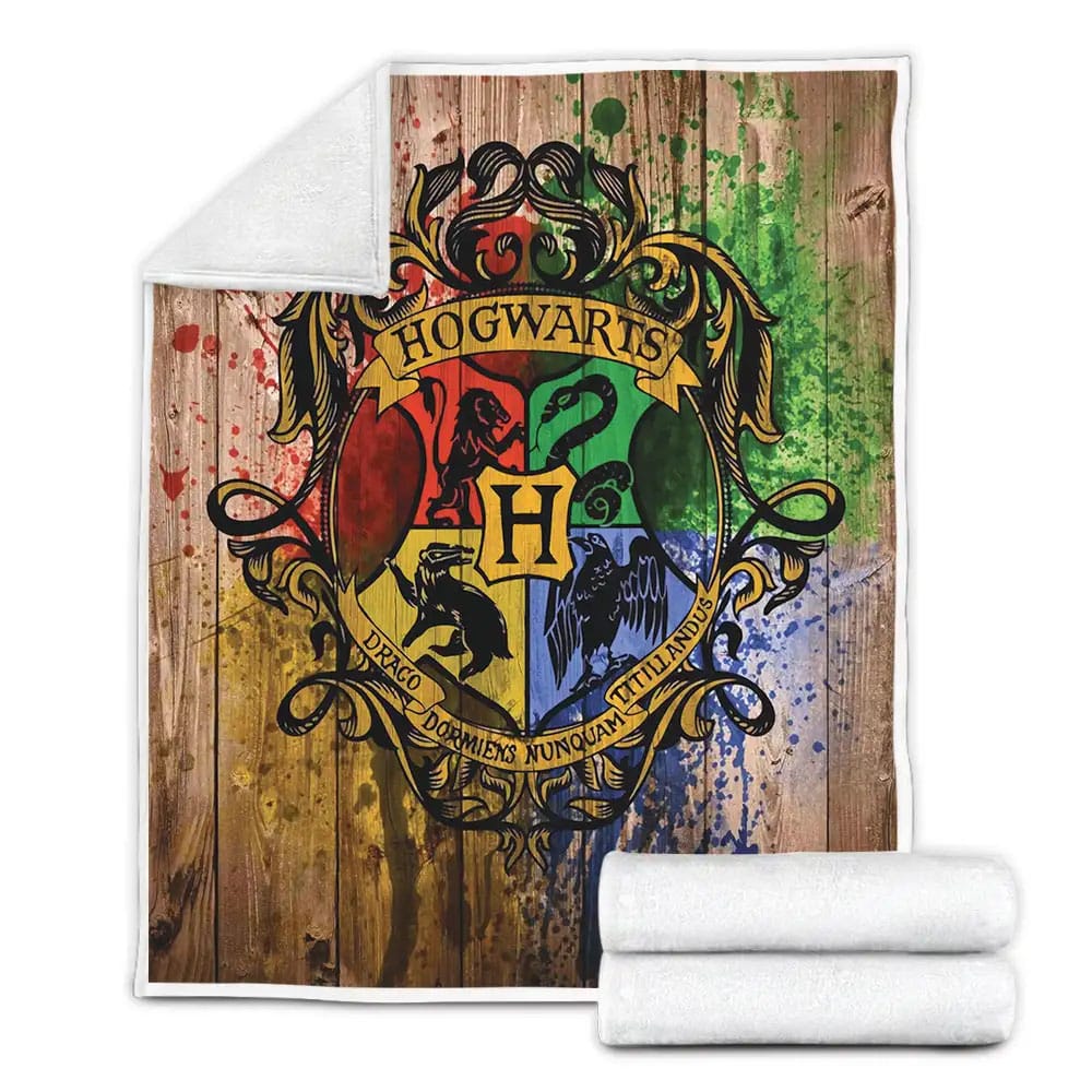 Harry Potter Love Hogwarts Alumni Harry Potter Gryffindor Slytherin Ravenclaw Hufflepuff Fleece Blanket