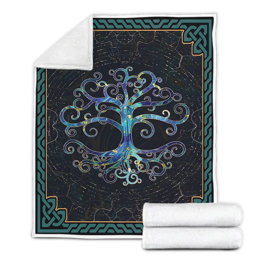 Tree Of Life Dark Background Perfect Gifts For Tree Of Life Lover Gifts Fleece Blanket 