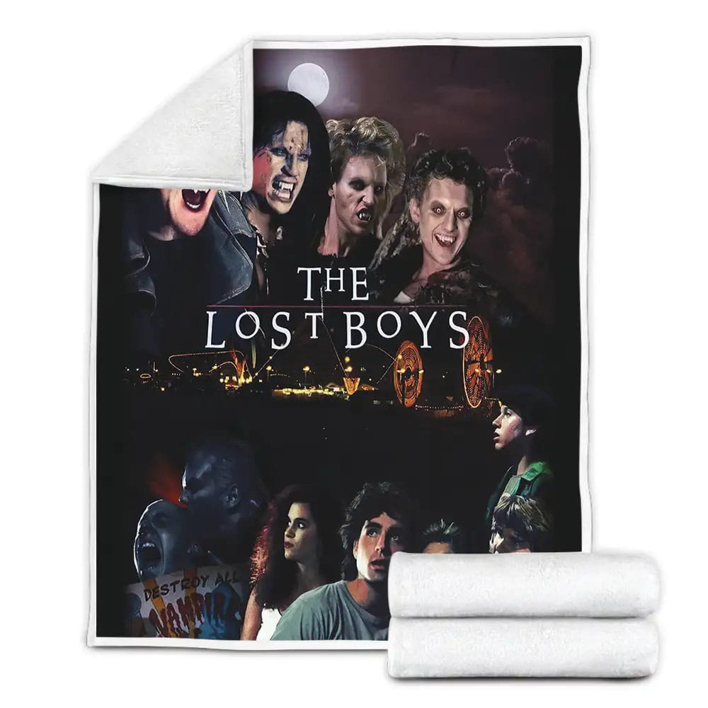 The Lost Boys Art Angry Of Four People With The Face Of People Are Afraid Movie Poster Fleece Blanket 