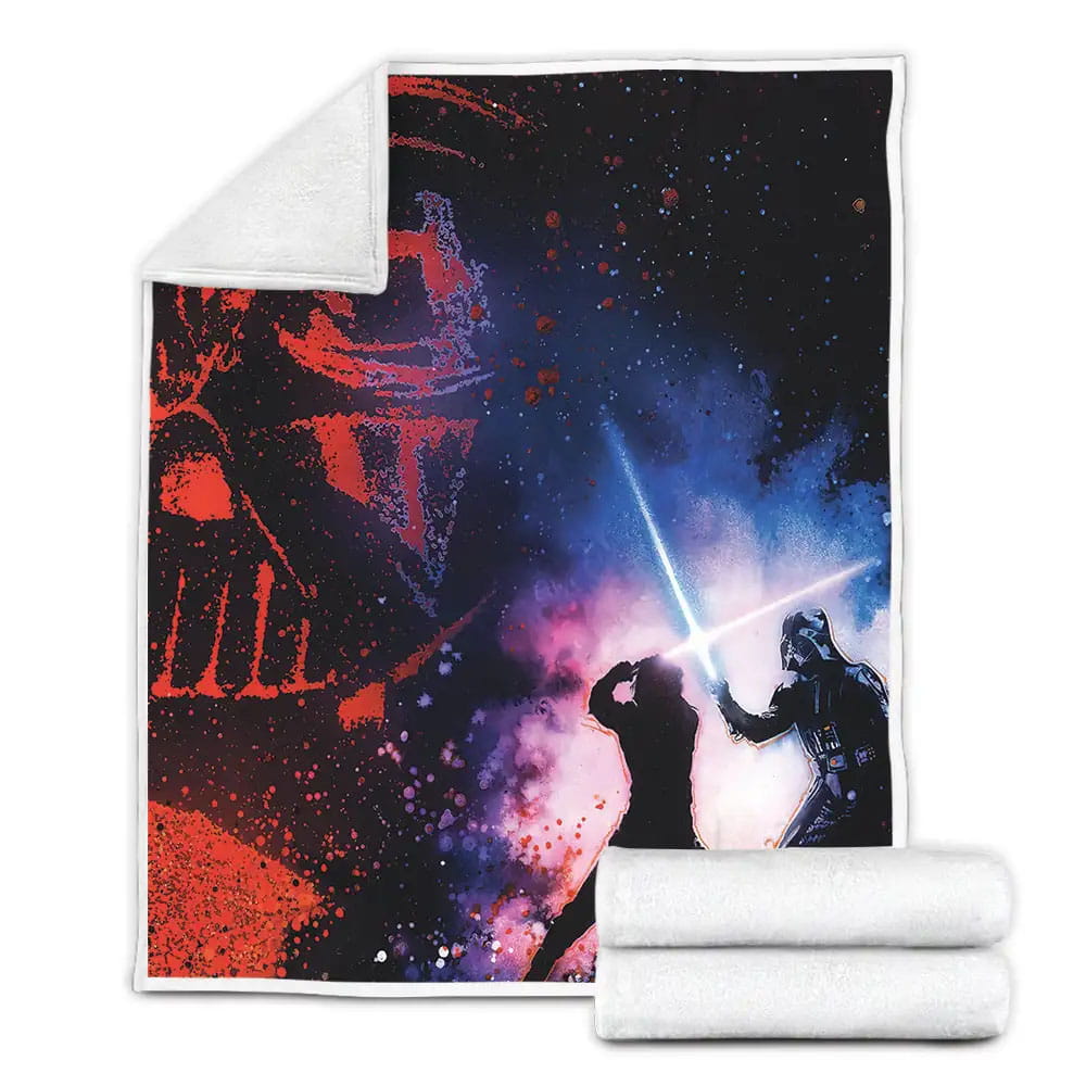 Star Wars Episode Vi  Return Of The Jedi Two Main Actors Are Fighting With Light Sword Movie Scene Poster Fleece Blanket Sherpa Blanket