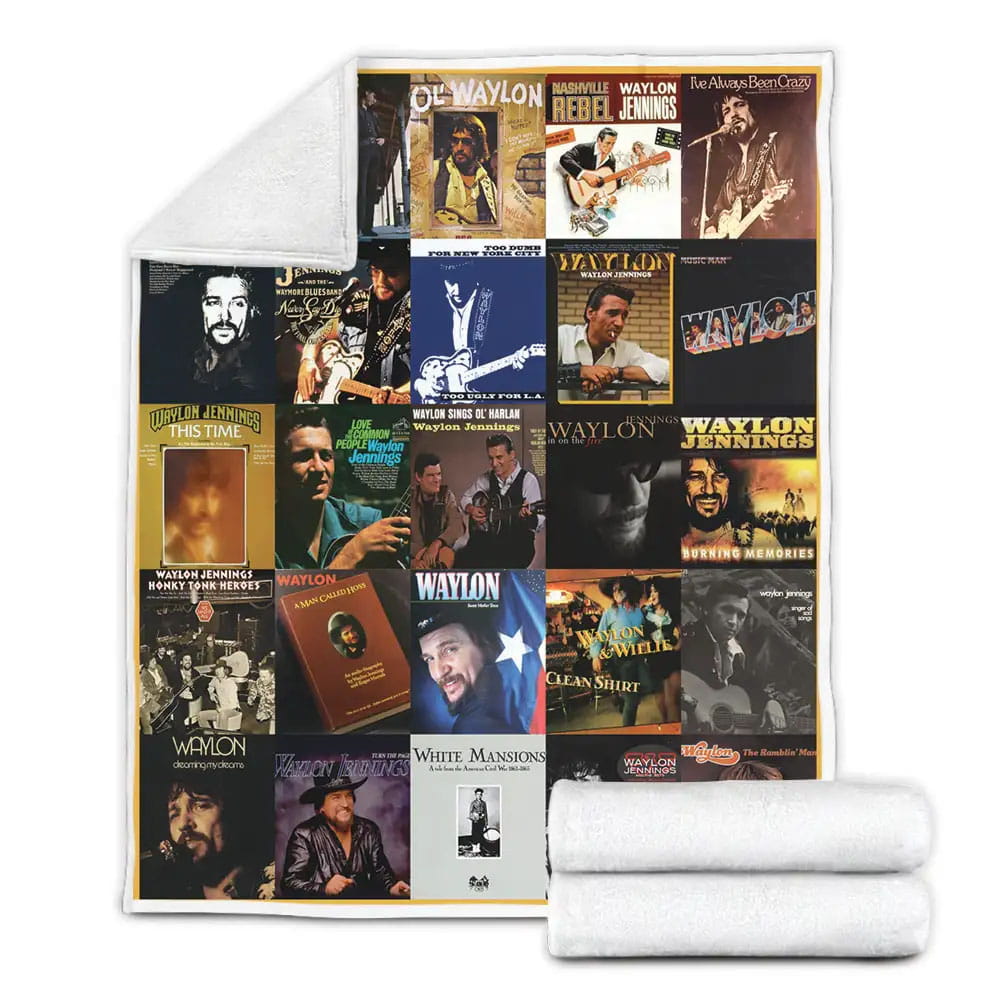 Waylon Jennings Fleece Blanket Gift For Birthday Halloween Christmas
