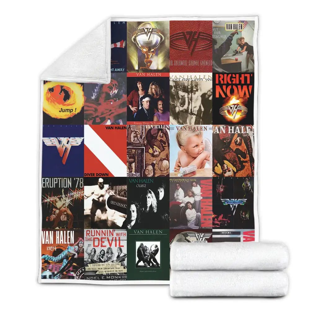 Van Halen Albums Fleece Blanket Gift For Birthday Halloween Christmas