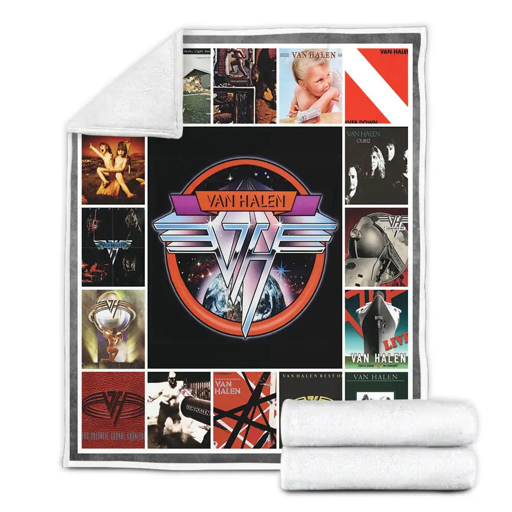 Van Halen Albums Cover Poster Fleece Blanket Gift For Wife Husband Besties