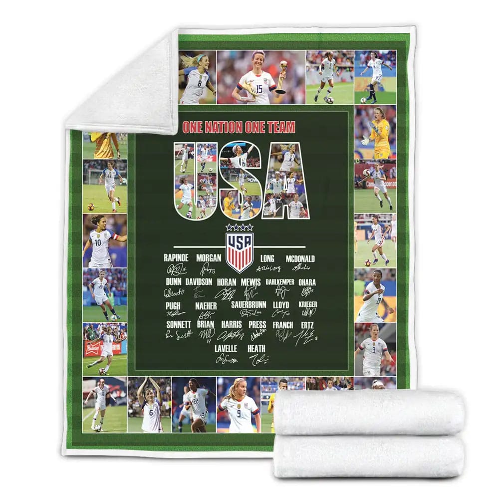 United States Womens National Soccer Team Fleece Blanket Gift For Birthday Halloween Christmas