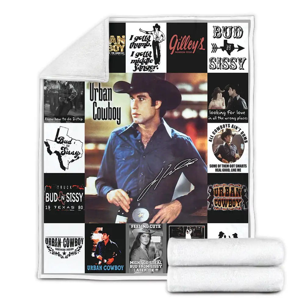 Urban Cowboy Fleece Blanket Gift For Wife Husband Besties