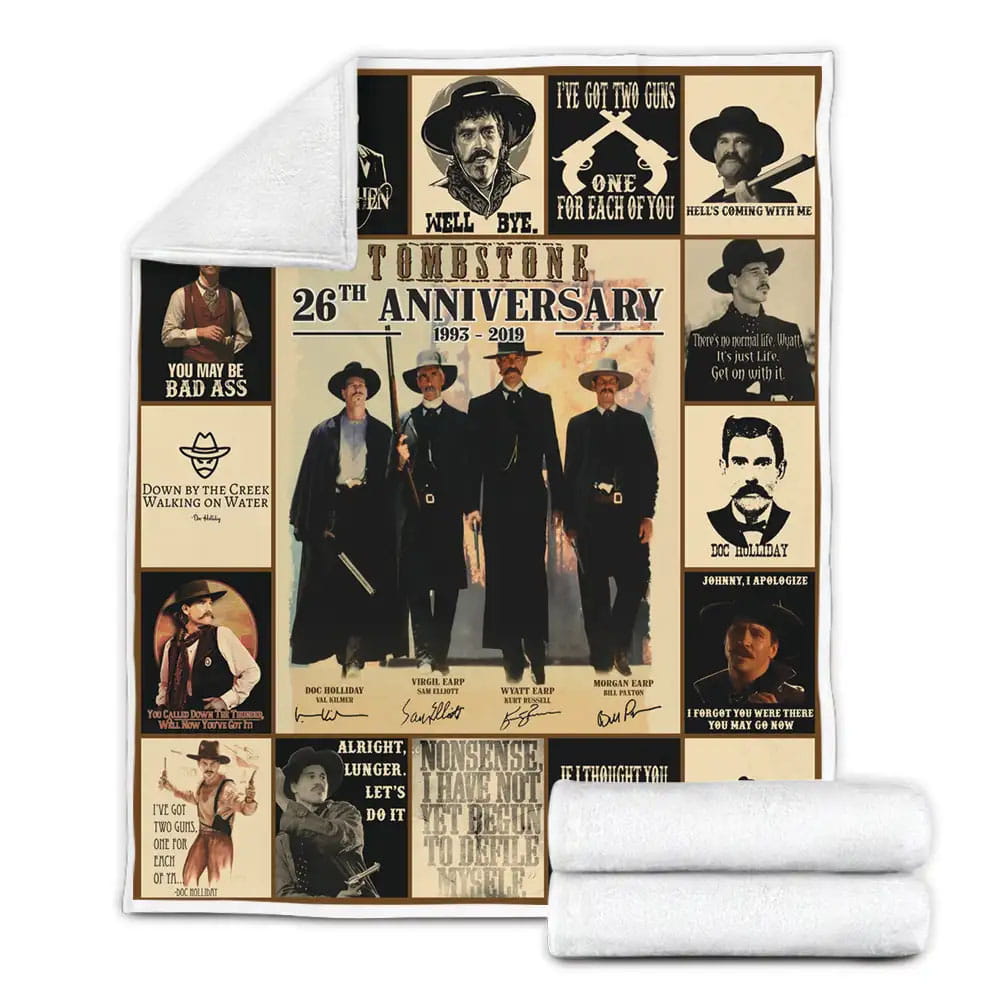 Tombstone 20th Anniversary Fleece Blanket Gift For Birthday Halloween Christmas