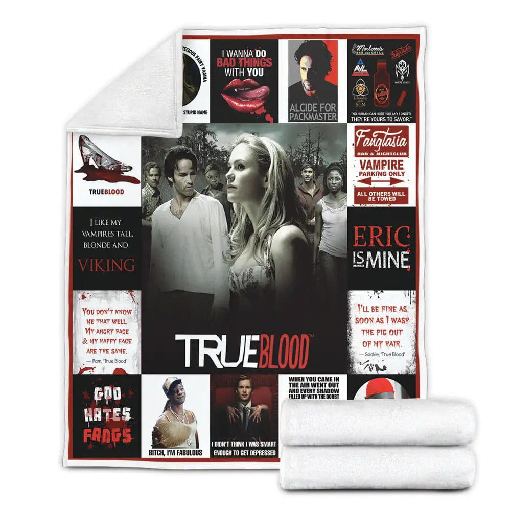 True Blood Fleece Blanket Gift For Birthday Halloween Christmas