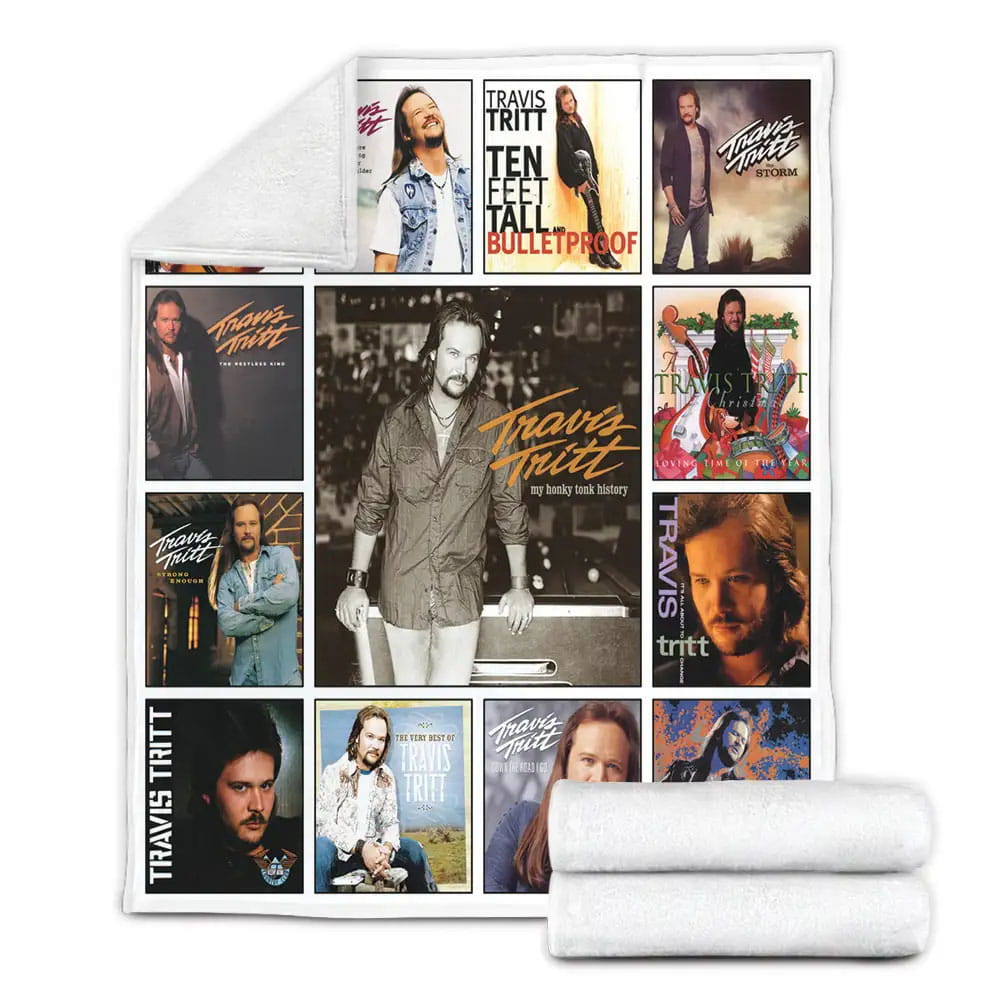 Travis Tritt Albums Fleece Blanket Gift For Wife Husband Besties