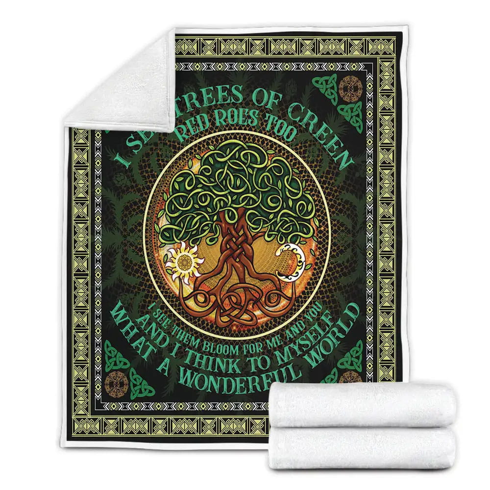 Tree Of Life A Wonderful World Fleece Blanket Perfect 