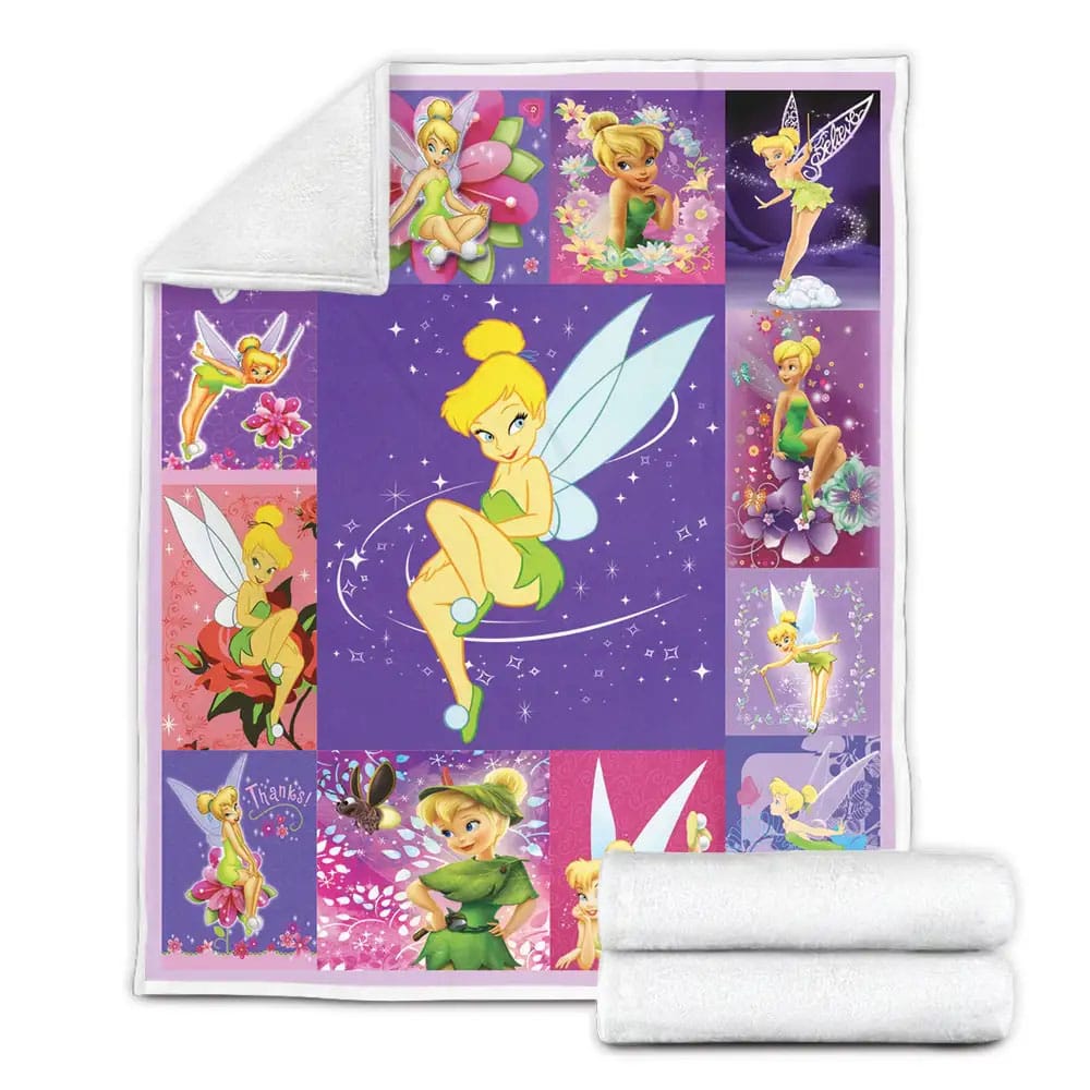 Tinker Bell Fleece Blanket Gift For Birthday Halloween Christmas