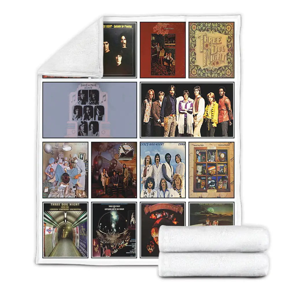 Three Dog Night Album Covers Fleece Blanket Gift For Mothers Day Fathers Day