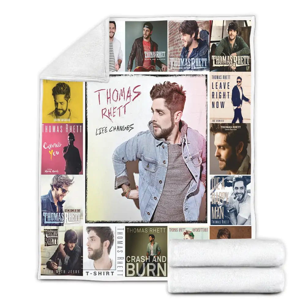 Thomas Rhett Fleece Blanket Gift For Wife Husband Besties