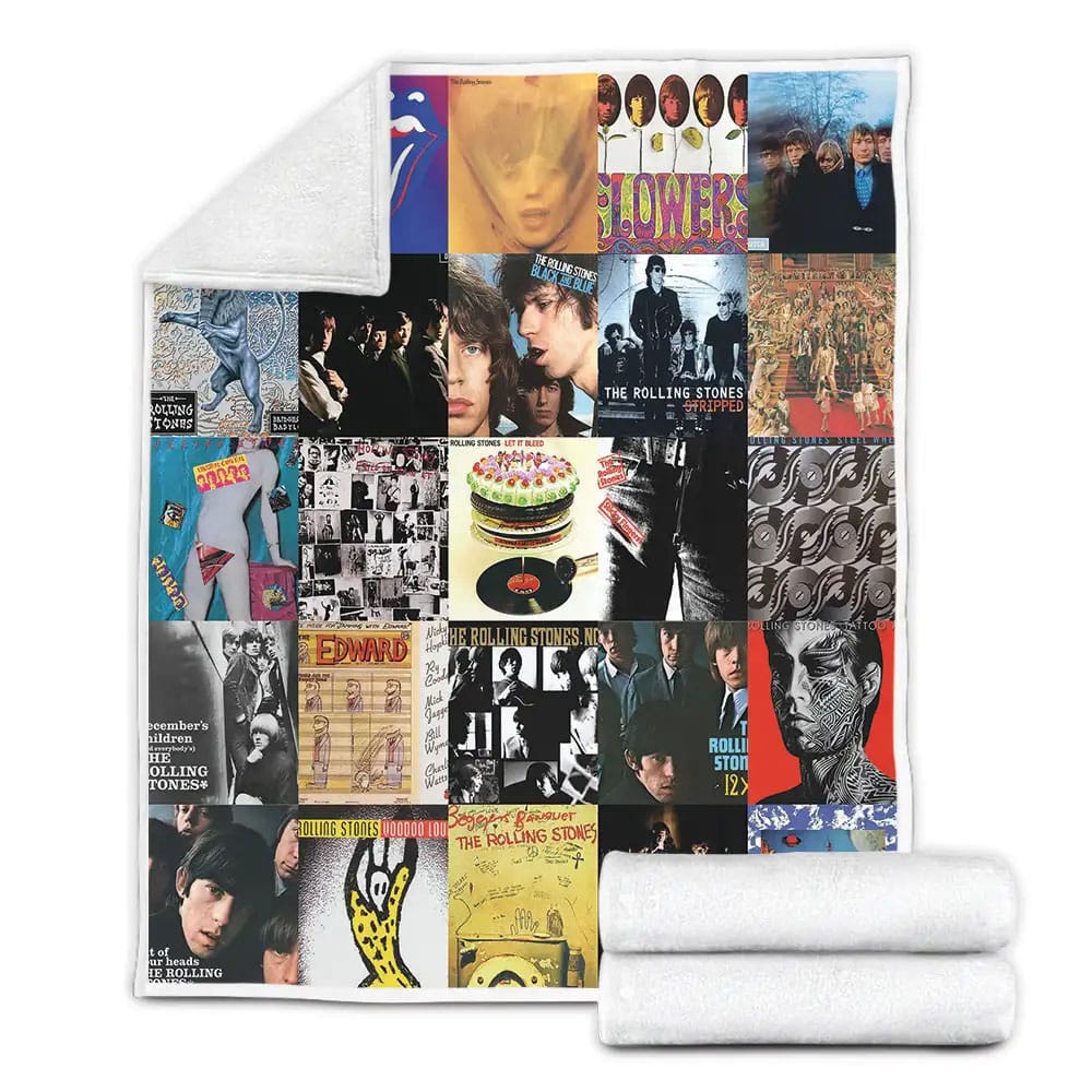 The Rolling Stones Albums Fleece Blanket Gift For Mothers Day Fathers Day