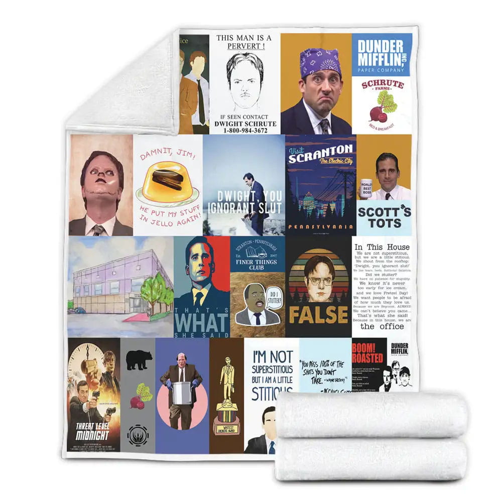The Office Quotes Fleece Blanket Gift For Birthday Halloween Christmas