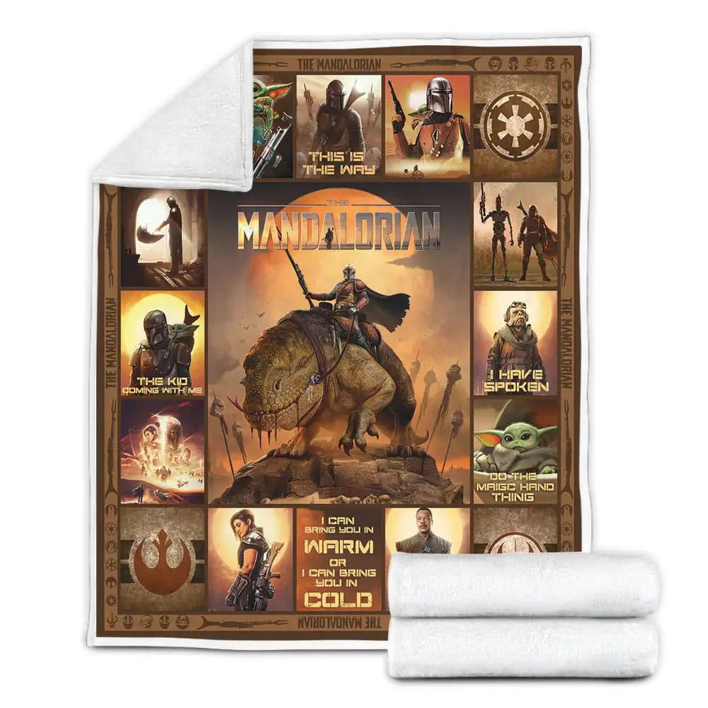 The Mandalorian Fleece Blanket Gift For Birthday Halloween Christmas