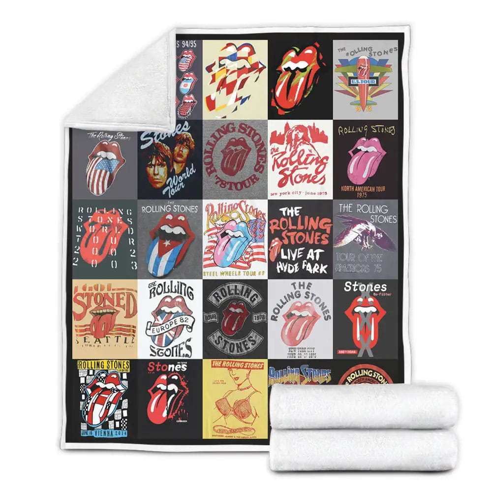 The Rolling Stone Tour Fleece Blanket Gift For Wife Husband Besties