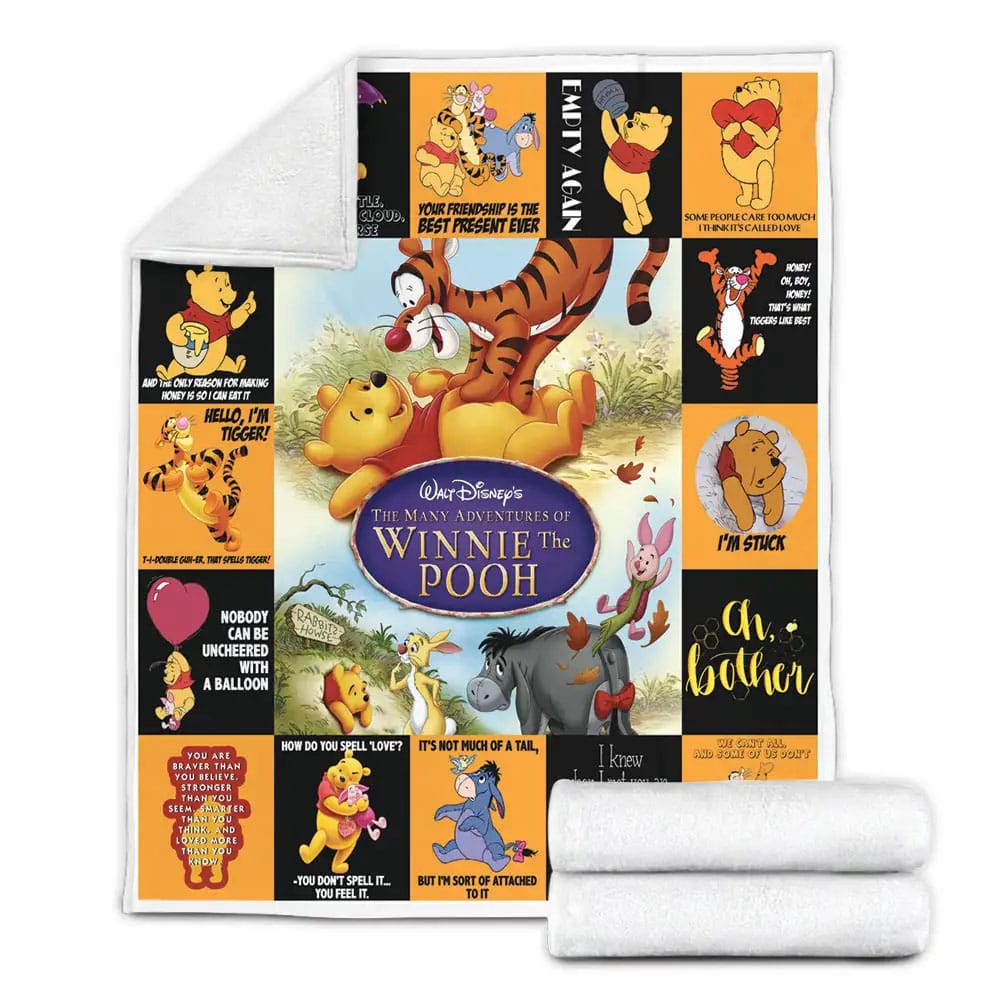 The Many Adventures Of Winnie The Pooh Fleece Blanket Gift For Wife Husband Besties