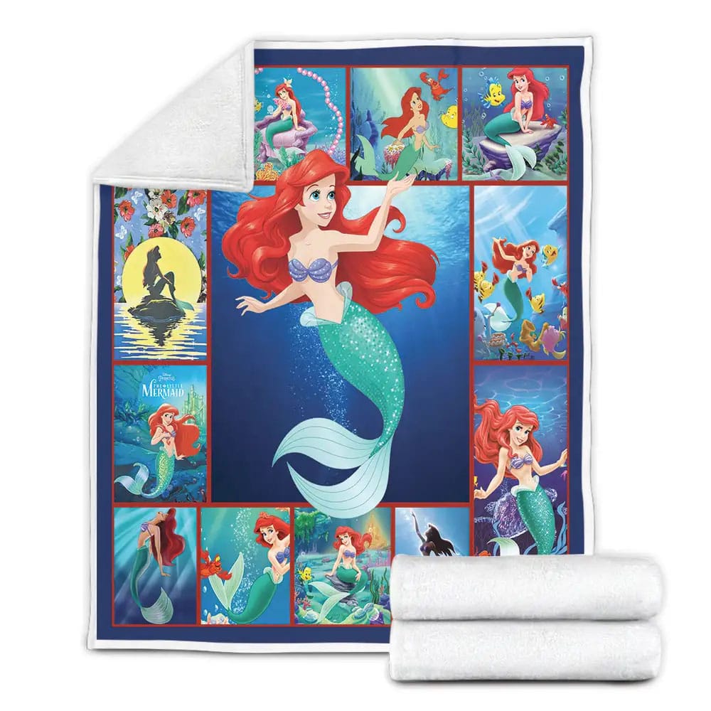 The Little Mermaid Ariel Fleece Blanket Gift For Mothers Day Fathers Day