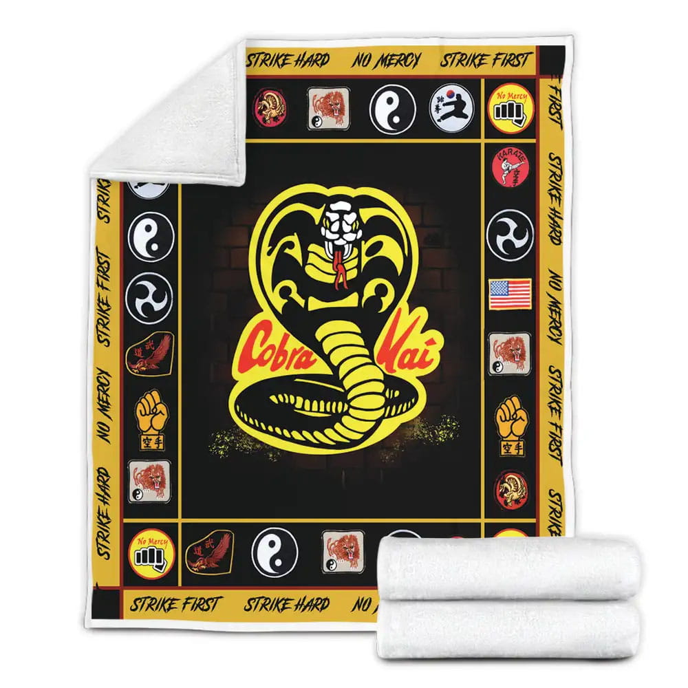 The Karate Kid Cobra Kai No Mercy Fleece Blanket Gift For Wife Husband Besties