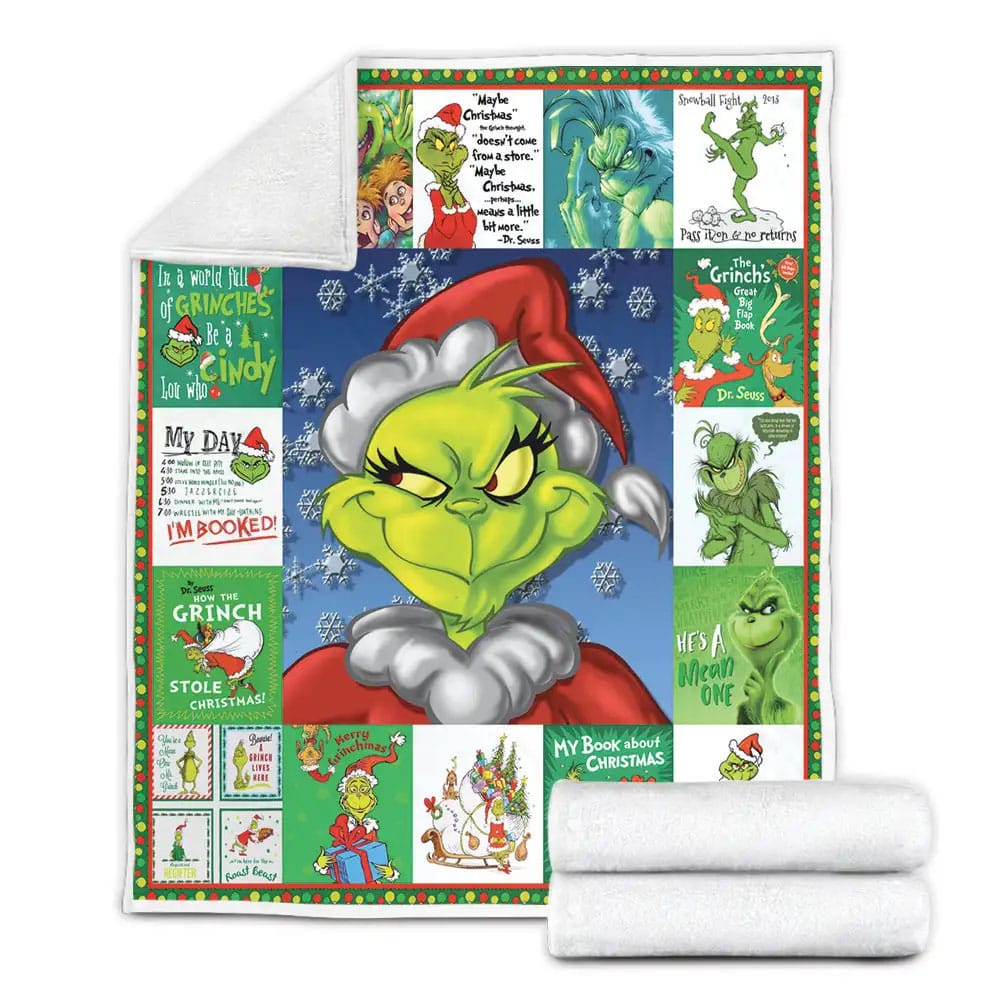 The Grinch Poster Fleece Blanket Perfect 