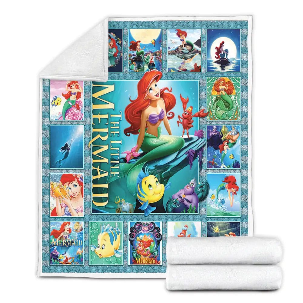 The Little Mermaid And Animal Friends Fleece Blanket Perfect 