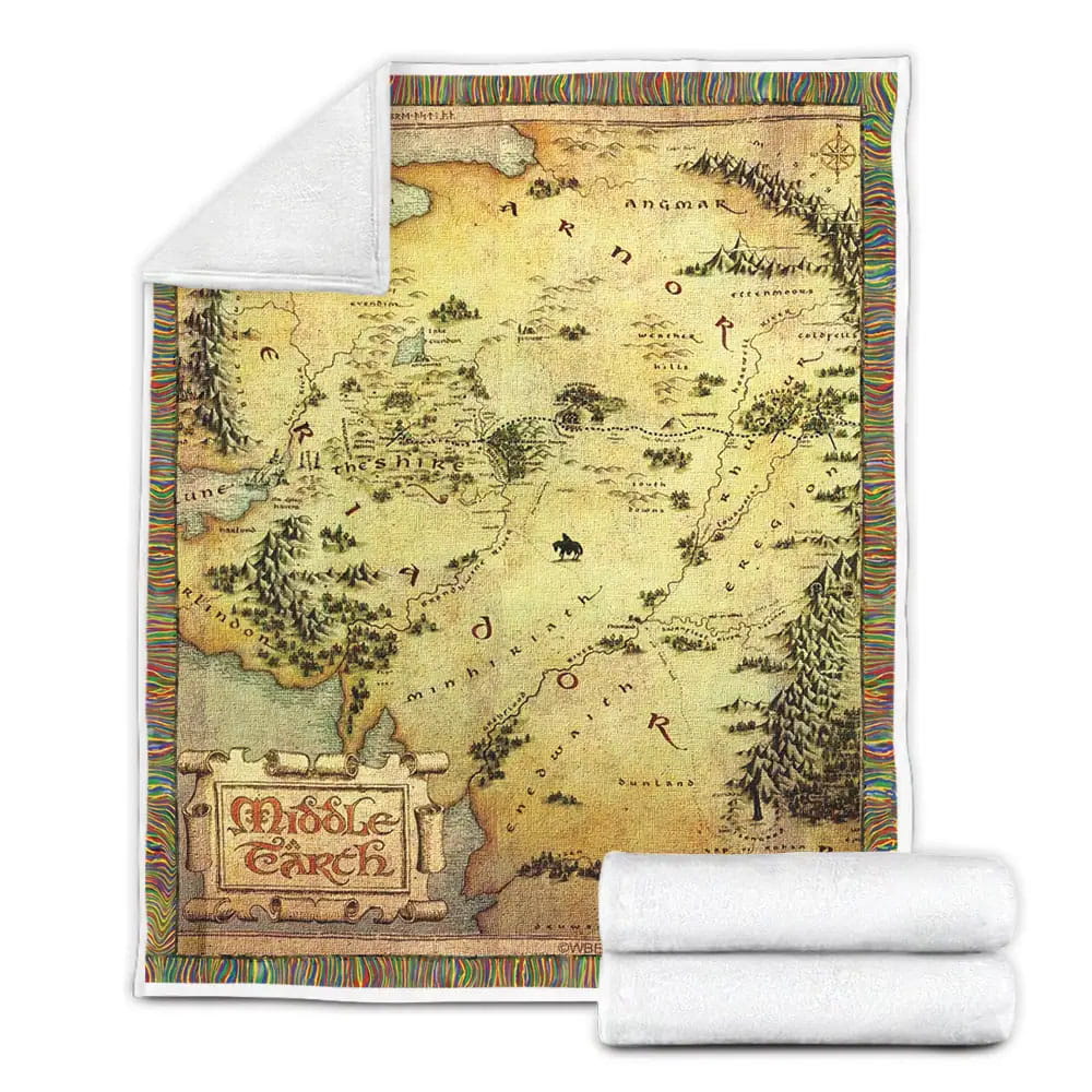 The Lord of the Rings Map Fleece Blanket Perfect 