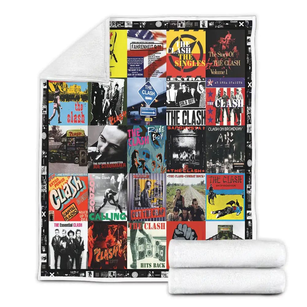 The Clash Albums Cover Poster Fleece Blanket Gift For Mothers Day Fathers Day