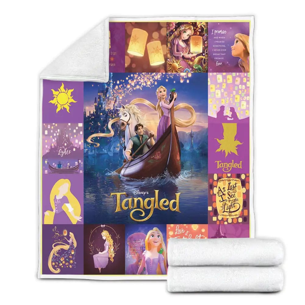 Tangled Fleece Blanket Gift For Wife Husband Besties