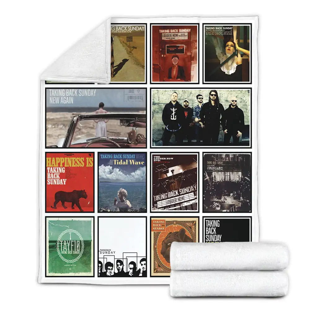 Taking Back Sunday Album Covers Fleece Blanket Gift For Mothers Day Fathers Day