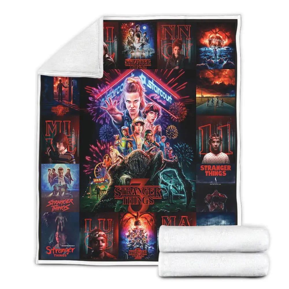 Stranger Things Fleece Blanket Gift For Birthday Halloween Christmas