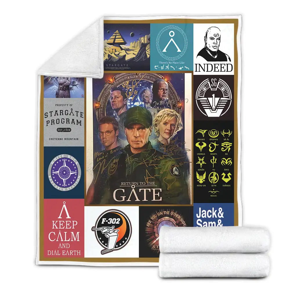 Stargate Collage Fleece Blanket Gift For Wife Husband Besties