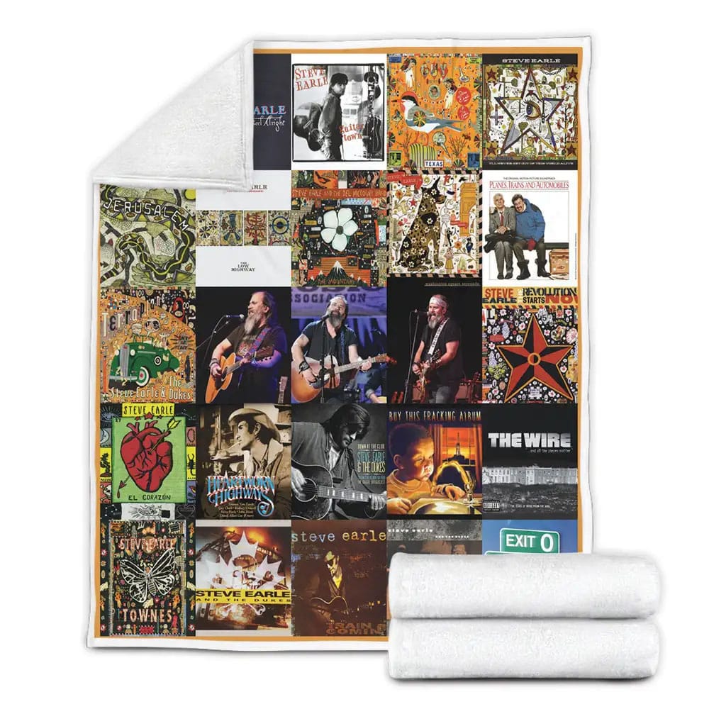 Steve Earle Albums Fleece Blanket Gift For Birthday Halloween Christmas