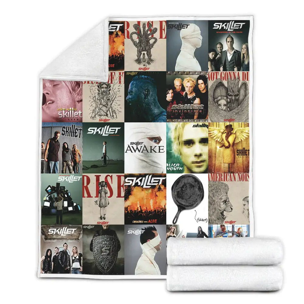 Skillet Band Albums Fleece Blanket Gift For Wife Husband Besties