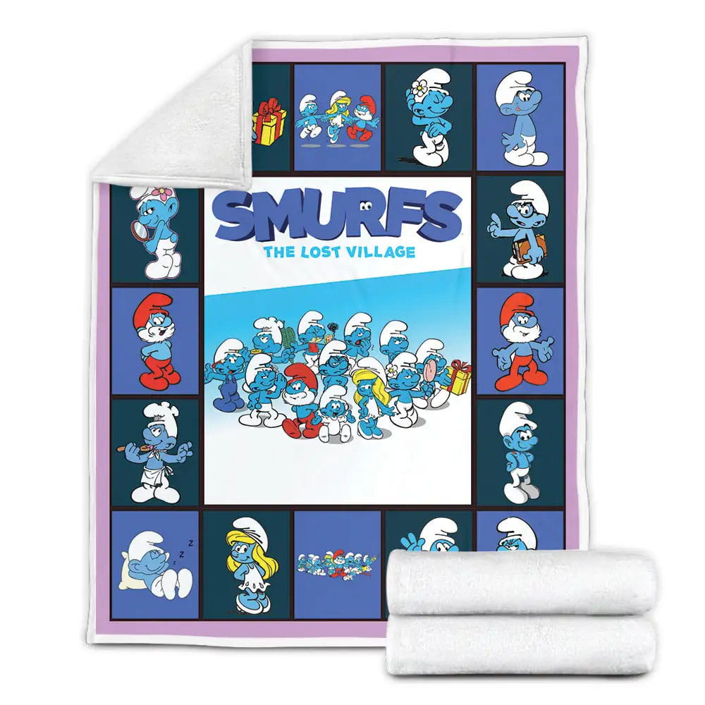 Smurf Fleece Blanket Gift For Mothers Day Fathers Day