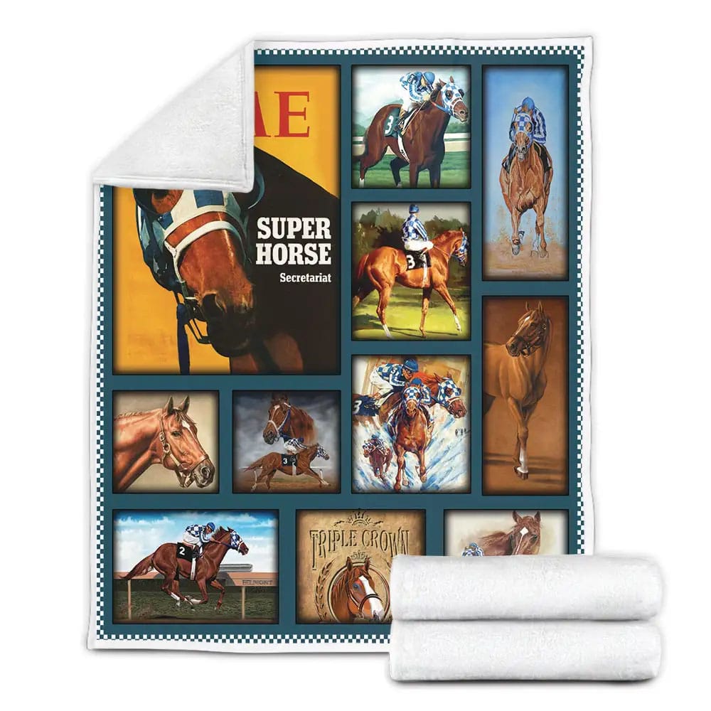 Secretariat Fleece Blanket Gift For Mothers Day Fathers Day