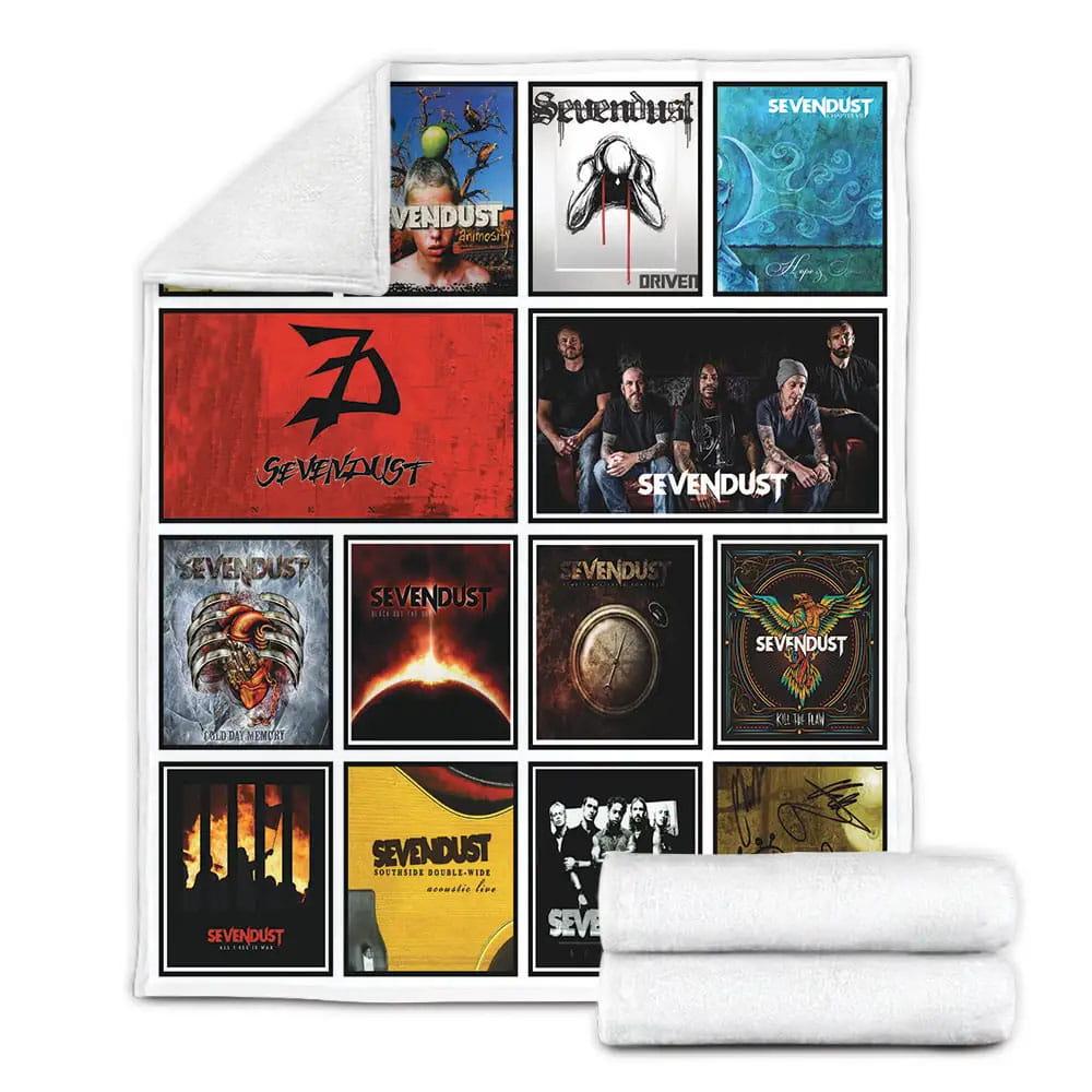 Sevendust Album Covers Fleece Blanket Gift For Birthday Halloween Christmas