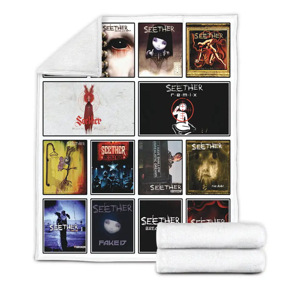 Seether Album Covers Fleece Blanket Gift For Birthday Halloween Christmas