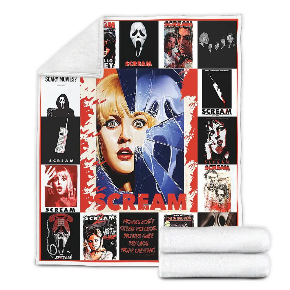 Screams Fleece Blanket Gift For Birthday Halloween Christmas
