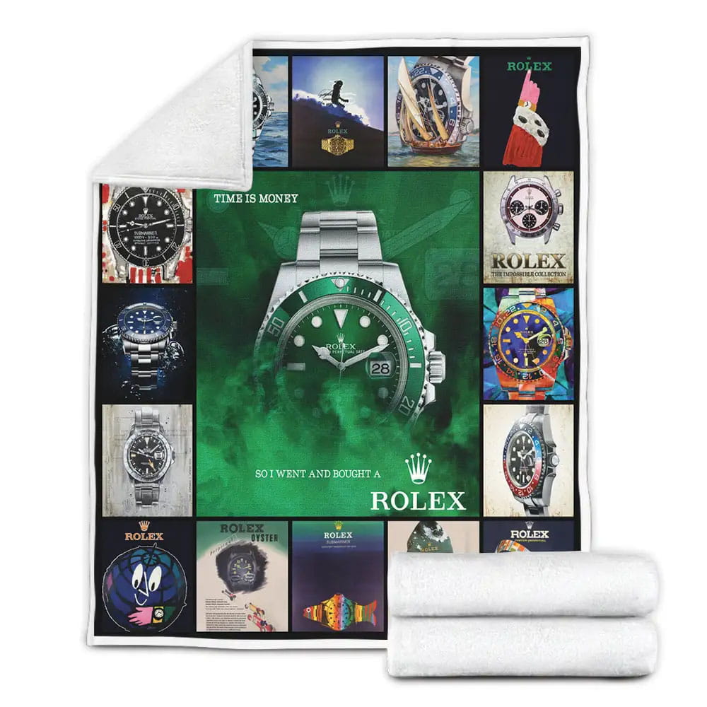 Rolex Watches Fleece Blanket Gift For Birthday Halloween Christmas