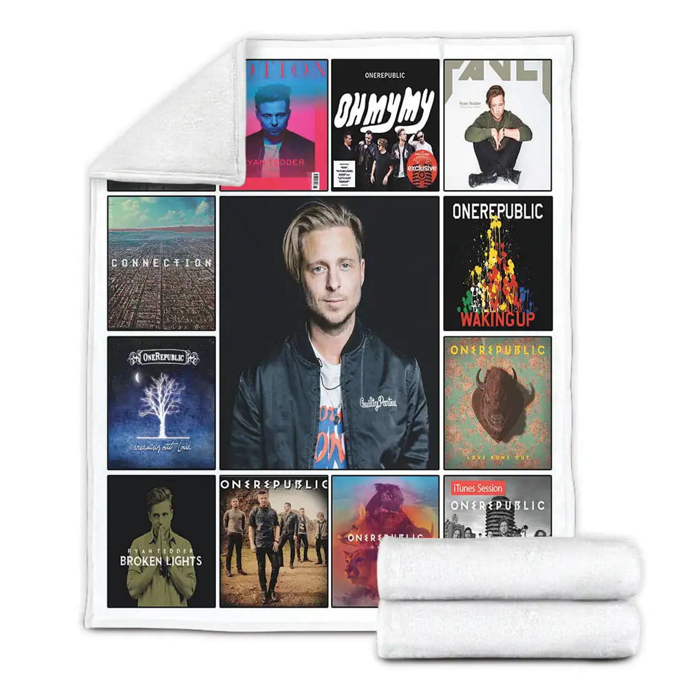 Ryan Tedder Album Covers Fleece Blanket Gift For Birthday Halloween Christmas