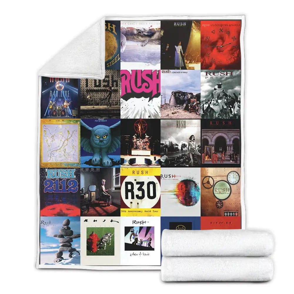 Rush Band Album Covers Fleece Blanket Gift For Mothers Day Fathers Day