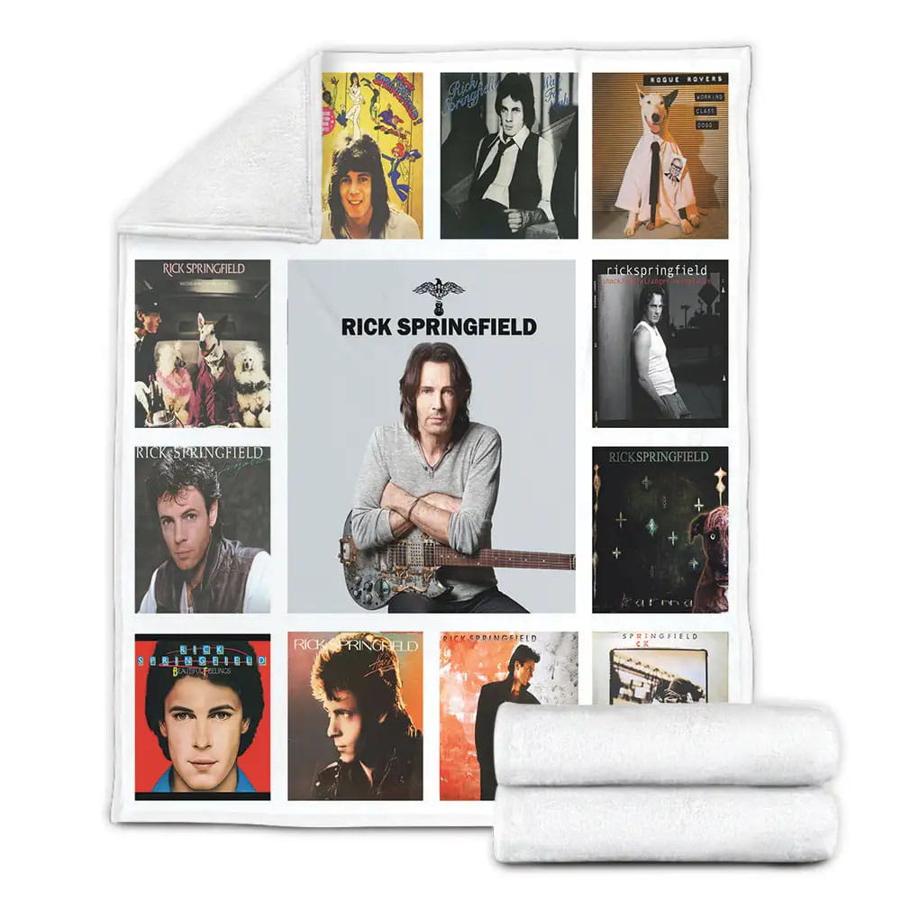 Rick Springfield Album Covers Fleece Blanket Gift For Wife Husband Besties