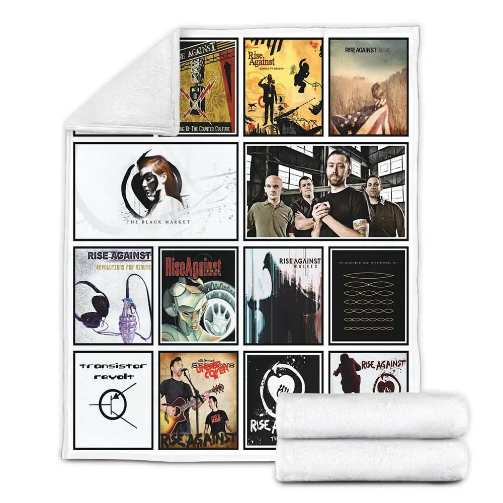 Rise Against Album Covers Fleece Blanket Gift For Birthday Halloween Christmas