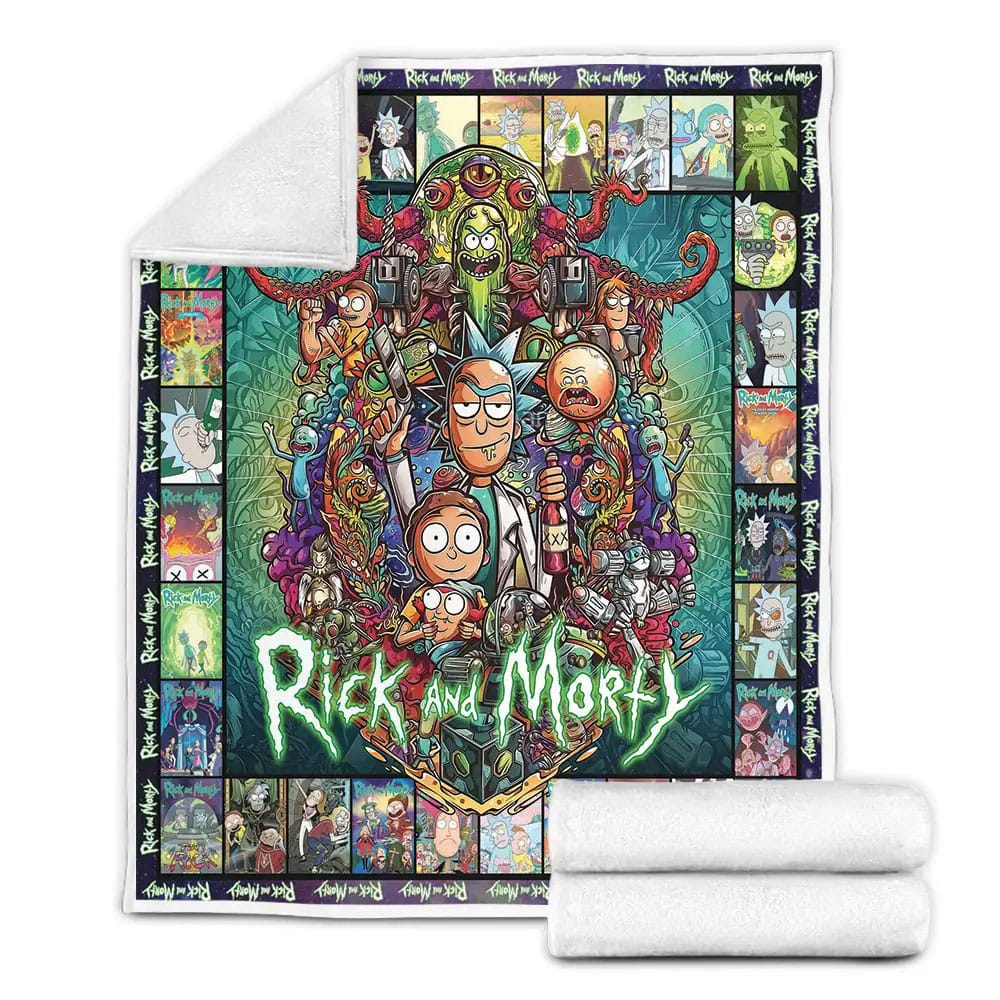 Rick And Morty Fleece Blanket Gift For Mothers Day Fathers Day