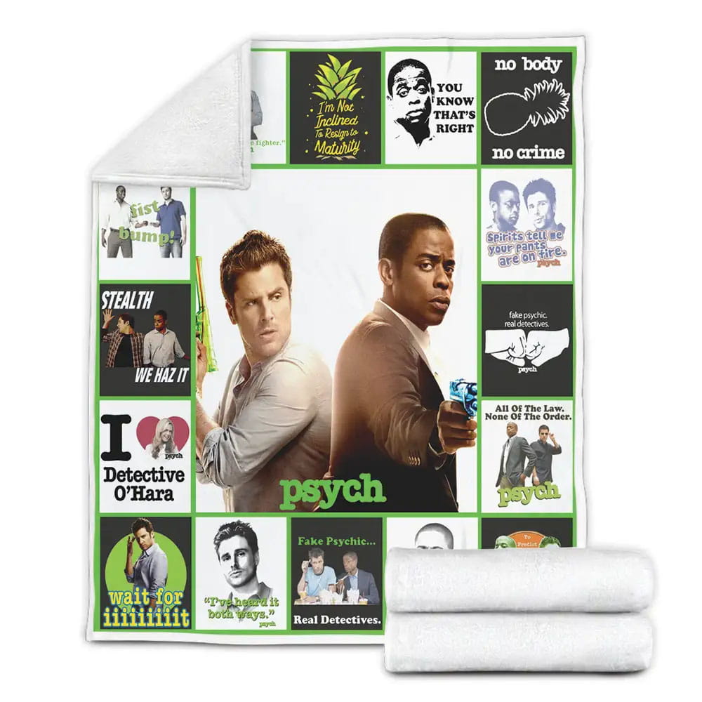 Psych Fleece Blanket Gift For Mothers Day Fathers Day
